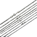 Joyería de joyería de plata de 1,5 mm-3 mm Joya de acero inoxidable Camina de cuentas redondas de cuentas para hombres y mujeres